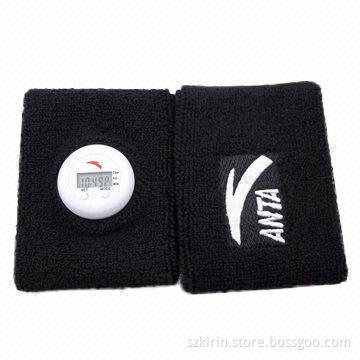 Cotton wristband with pedometer watch, step count, count calorie burnt and count distance